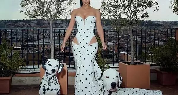 Kim Kardashian's Daring Polka Dot Ensemble Steals the Spotlight in Rome