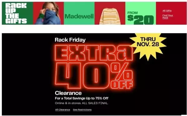 Seasonal discounts at retail outlets
