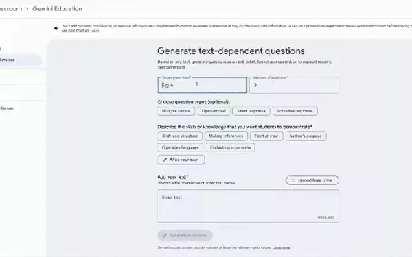 Revolutionizing Education: AI-Driven Question Generation for Teachers