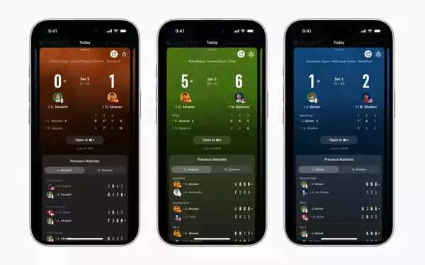 Apple Sports App Enhances User Experience with Live Tennis Scores and Redesigned Interface