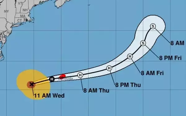 Hurricane Imelda Intensifies Approaching Bermuda