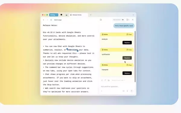 Dia: An AI-Powered Browser for Enhanced Tab Interactions