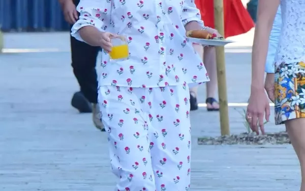 Emma Watson's Effortlessly Chic Pajama Ensemble in Venice
