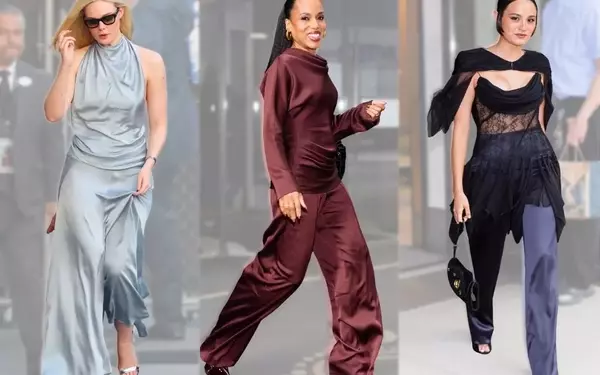 Celebrities Embrace Luxurious Comfort with Satin Wide-Leg Pants for Fall