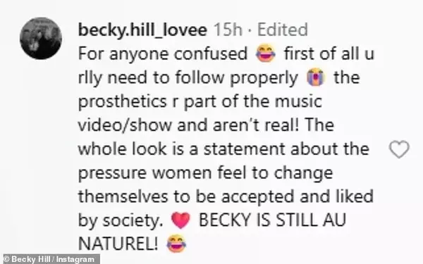 Becky Hill's Bold Statement on Beauty Standards with Prosthetics