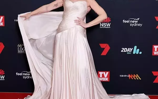 Julia Morris's Logies Look: Ivory Gown and Striking Tattoos