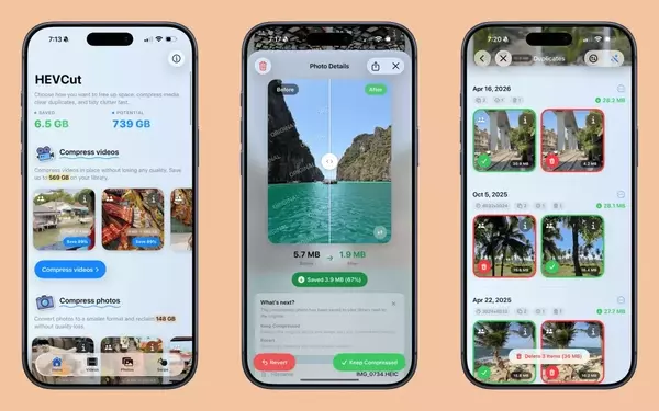 HEVCut: Optimizing Your iPhone's Photo Storage Without Deletion