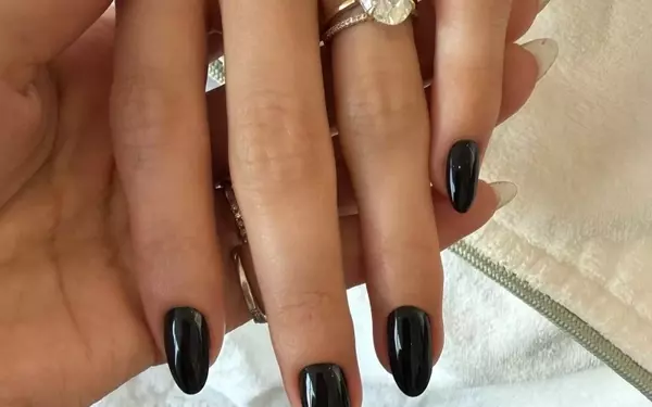 Hailey Bieber's Striking Black Manicure at Academy Museum Gala