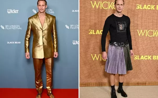 Alexander Skarsg￥rd's Bold Fashion Choices for "Wicker" Premieres